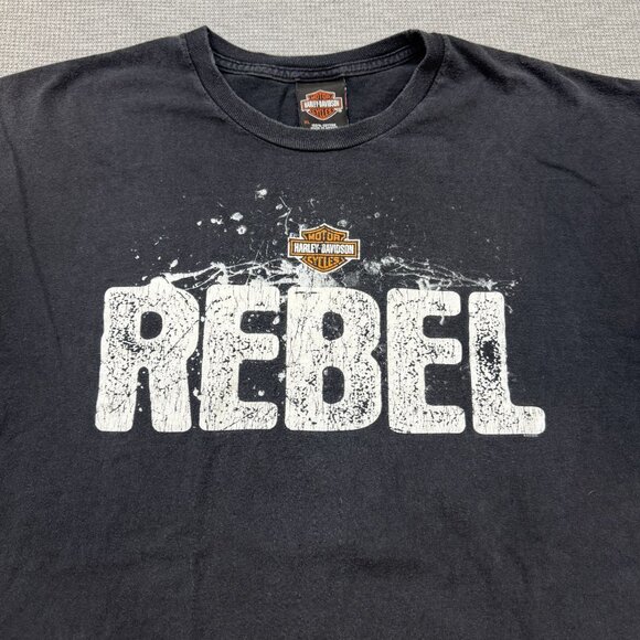 Harley-Davidson Rebel Graphic T-Shirt Black Cotton Hill City South Dakota Sz XL - Picture 3 of 10